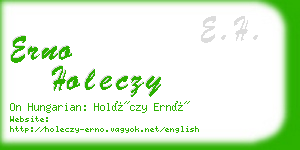 erno holeczy business card